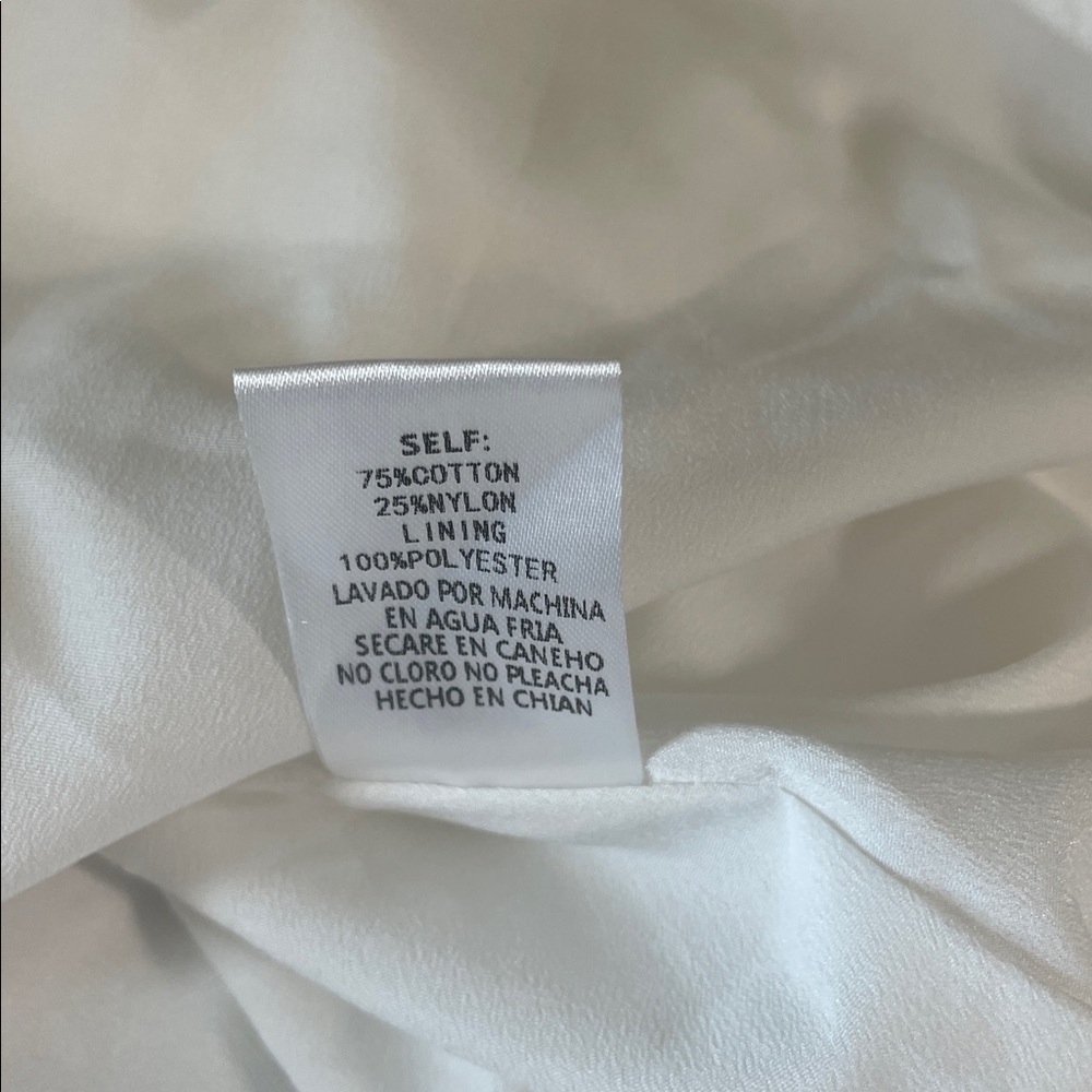 TCEC puff sleeve square embroidered neck white dress, size medium - Picture 5 of 7